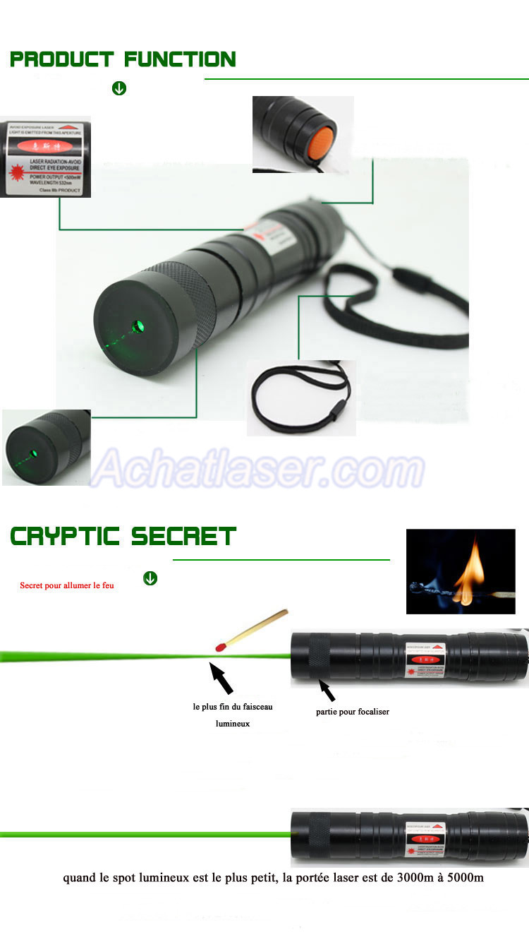  acheter Pointeur Laser vert 500mW