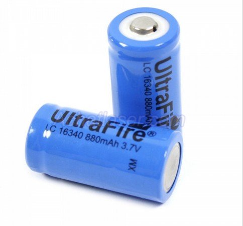 Pile 16340 CR123 3.6V au lithium chargeable
