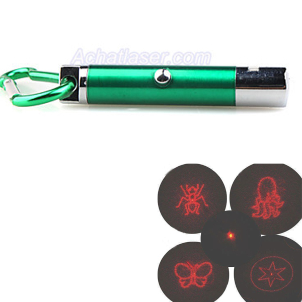 pointeur laser rouge 1mw avec LED verte et porte-clés