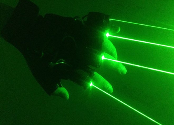 gants laser vert dj