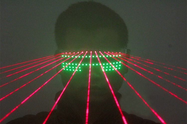 HTPOW Lunettes Laser LED Rouge pour le Club DJ Décoration Laser