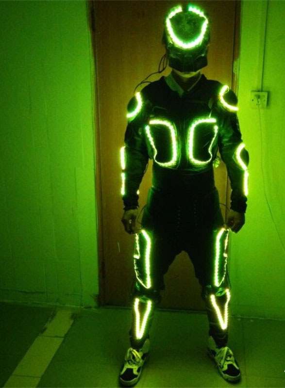 LED lumineuse armure vêtements de scène