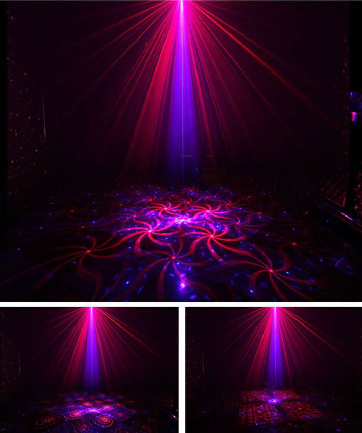 lampe laser rouge et bleu