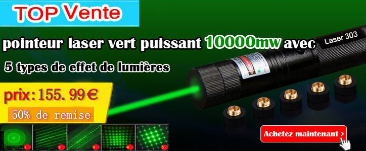 Pointeur laser vert 500mW pas cher qui allume allumette